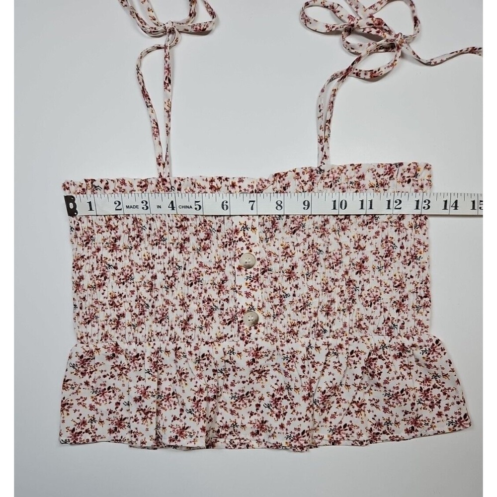Paper Crane Women's Floral Smocked Spaghetti Strap Babydoll Tank Top Size Small‎ - Picture 5 of 6